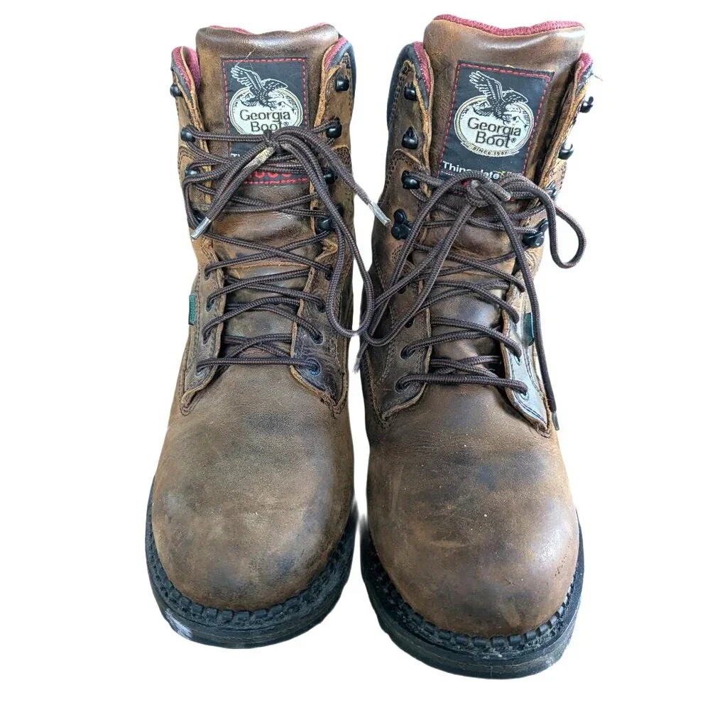 Georgia Boot Co. Men's 8 in. 100G Insulated Safety Toe Leather Boot - Size 10 D